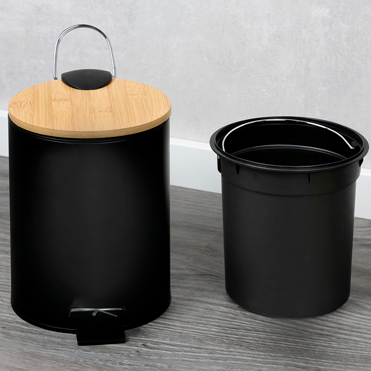 Kosmetikeimer Bambus, FSC, schwarz 3l
